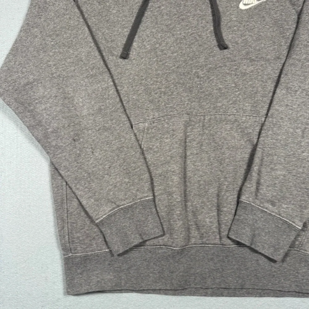 Nike Hoodie Mens Large Gray Fleece Pullover Embroidered Swoosh Logo Sportswear